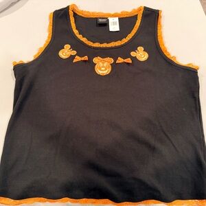Disney Her Universe Halloween Black Tank Top with Orange Accents